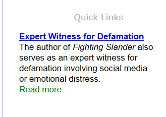 Defamation of character expert witness